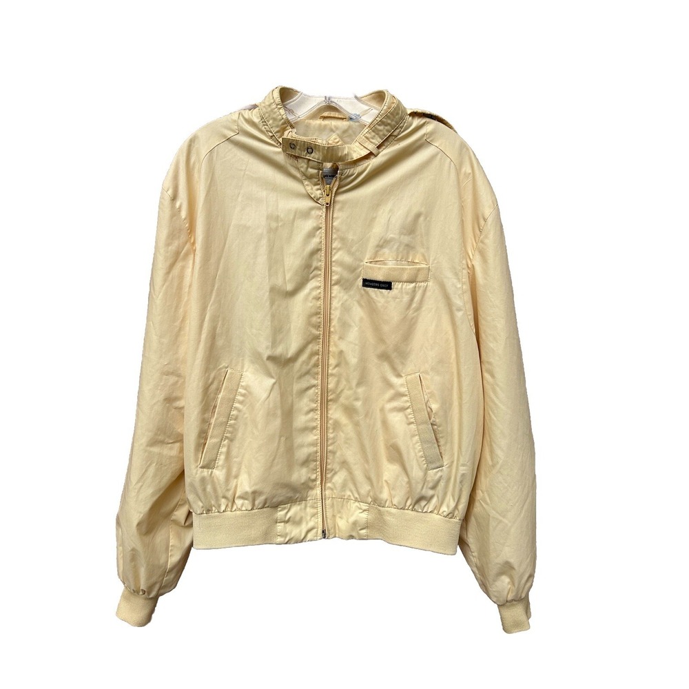 Members Only Europe Craft Vintage 1980's Moto Lightweight Jacket Yellow SZ 44